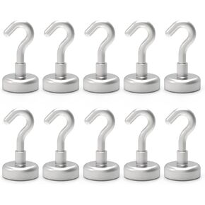 THCMagorilla Strong Neodymium Magnetic Hooks, 22lbs Rare Earth Magnetic Hooks Heavy Duty, Hooks for Hanging, Key Holder, Toolbox, Refrigerator, Pack of 28