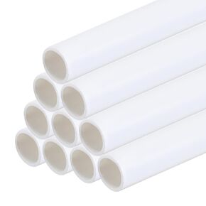 MECCANIXITY 10pcs 20" Plastic Model Tube ABS Solid Round Bar 0.39" OD White Easy Processing for Architectural Model Making DIY