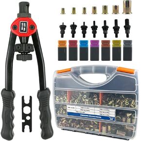 TR TOOLROCK 860 قطعة SAE مجموعة متنوعة من صواميل البرشام ومجموعة مسدس صامولة 13 بوصة، SAE UNC 6#-32 8#-32 10#-24 1/4"-20 5/16"-18 3/8"-16 1/ 2 "-13، مجموعة صامولة برشام مع حقيبة حمل متينة in Kuwait