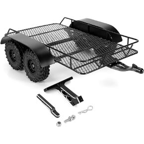 INJORA Metal Hitch Mount Trailer for Axial SCX24 Upgrade 1/24 RC Crawler