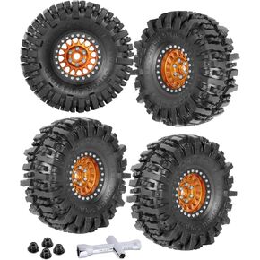 إطارات عجلة BRCatWPark Rc 1.9 لسيارة زاحفة 1/10 Axia1 SCX10 SCX10 II 90046 SCX10 III TRX4 D90 RC، 4 قطع عجلة خرز من الألومنيوم RC 1.9، بني