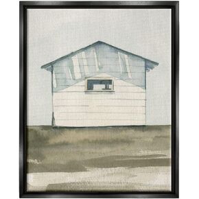 Stupell Industries Quiet Cabin Rural Watercolor Framed Floater Canvas Wall Art, Design by Emma Caroline