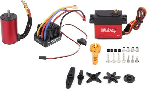 SPYMINNPOO 3660 4200KV Brushless Motor with 30kg Servo and 80A ESC, RC Brushless Motor Set Compatible 1/8 and 1/10 Scale RC Car Sportinggoods Model Car Accessories in Saudi Arabia