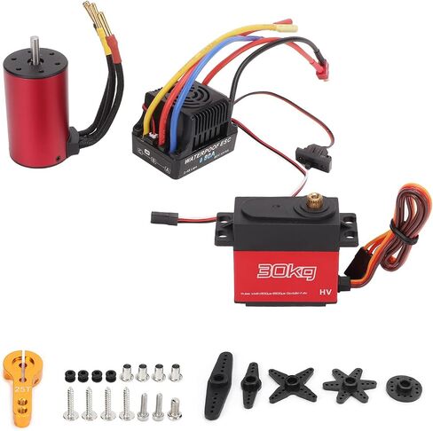 SPYMINNPOO 3660 4200KV Brushless Motor with 30kg Servo and 80A ESC, RC Brushless Motor Set Compatible 1/8 and 1/10 Scale RC Car Sportinggoods Model Car Accessories in Saudi Arabia