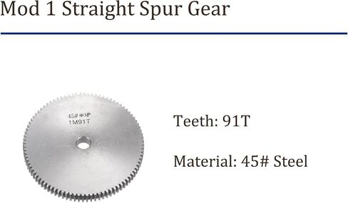 Kozelo Mod 1 Straight Spur Gear Motor Gear 91 Teeth- [10mm Aperture x 10mm Height], Suitable for RC Cars, 45# Steel in Saudi Arabia