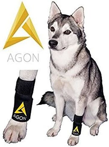 AGON® Dog Canine Front Leg Bracked Brace يلتف مع حماية الجروح، ويشفي ويمنع الإصابات والالتواء، ويساعد في فقدان الاستقرار الناجم عن التهاب المفاصل (صغير / متوسط) in Kuwait