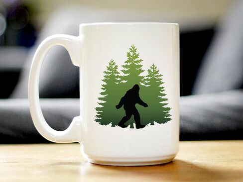 كوب قهوة Bigfoot - هدايا مضحكة Bigfoot لعشاق Sasquatch - كوب سيراميك أبيض كبير سعة 15 أونصة in Kuwait