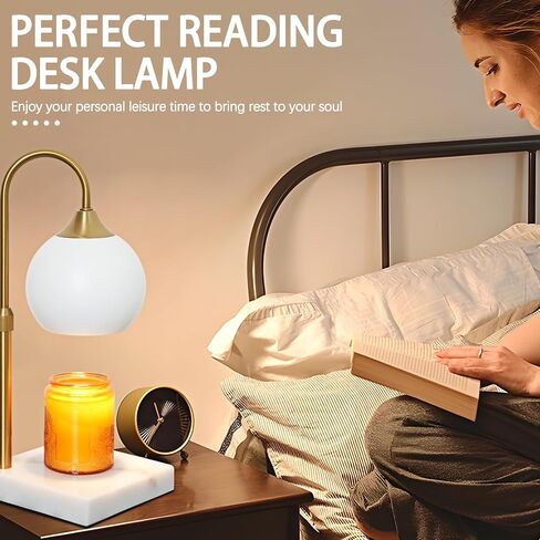 Pridcier Candle Warmer Lamp with Dimmer, Electric Candle Warmer for Jar Candles, Marble Base,Bedroom Home Decor, 2H/4H/8H Timer Adjustable Height with 2 Bulbs in Saudi Arabia