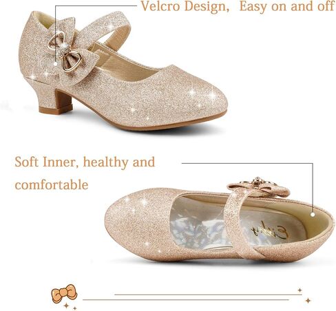 Eithy Girls Dress Shoes Low Heel Bow Princess Flats Toddler/Little Kid/Big Kid in Saudi Arabia