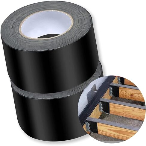Ubyyddo 2 Rolls Joist Tape for Decking, 3 1/8" x 50' Butyl Deck Tape Waterproof Seal and Weather Resistance Self-Adhesive Flashing Tape,Anti-Corrosion for Wood Joists in Kuwait