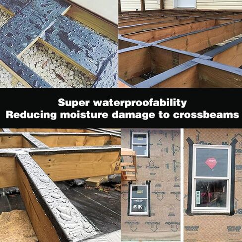 Ubyyddo 2 Rolls Joist Tape for Decking, 3 1/8" x 50' Butyl Deck Tape Waterproof Seal and Weather Resistance Self-Adhesive Flashing Tape,Anti-Corrosion for Wood Joists in Kuwait