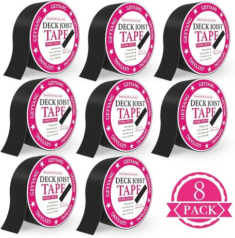 GEYYANG Deck Joist Tape 2 inch x 50 Feet,8 Rolls Butyl Joist Tape for Decking,Waterproof Seal Antiseptic Butyl Deck Tape, Self-Adhesive Deck Flashing Tape for Wood Decks Beams Roof in Kuwait