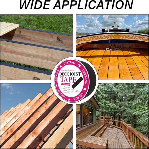 GEYYANG Deck Joist Tape 2 inch x 50 Feet,8 Rolls Butyl Joist Tape for Decking,Waterproof Seal Antiseptic Butyl Deck Tape, Self-Adhesive Deck Flashing Tape for Wood Decks Beams Roof in Saudi Arabia