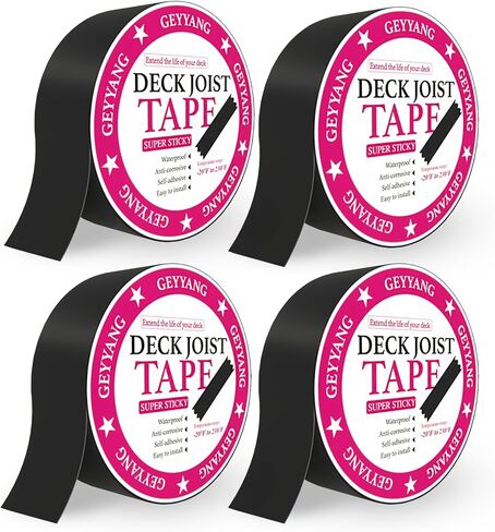 GEYYANG Deck Joist Tape 2 inch x 50 Feet,8 Rolls Butyl Joist Tape for Decking,Waterproof Seal Antiseptic Butyl Deck Tape, Self-Adhesive Deck Flashing Tape for Wood Decks Beams Roof in Saudi Arabia