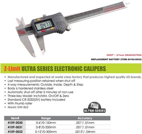 Z-Limit 4109-0030 فرجار رقمي إلكتروني، 6 بوصات/150 مم in Kuwait