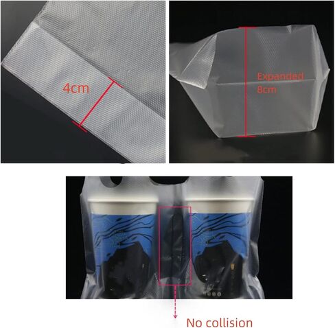 200 كيس بولي للشرب بمقبض، حاملات مشروبات بلاستيكية شفافة للتسليم، فتحة تعليق 2 كوب حقيبة تغليف لحمل مستلزمات المقاهي والمطاعم، 30.48 سم طول × 27.94 سم ارتفاع، عصير قابل لإعادة الاستخدام in Kuwait