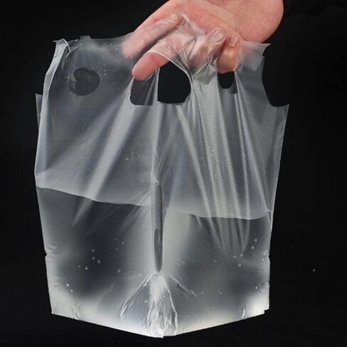 200 كيس بولي للشرب بمقبض، حاملات مشروبات بلاستيكية شفافة للتسليم، فتحة تعليق 2 كوب حقيبة تغليف لحمل مستلزمات المقاهي والمطاعم، 30.48 سم طول × 27.94 سم ارتفاع، عصير قابل لإعادة الاستخدام in Kuwait