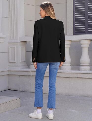 OBEEII Women's Long Sleeve Stand Collar Casual Blazers Jacket Elegant Business Office Blazer with Pockets in Saudi Arabia