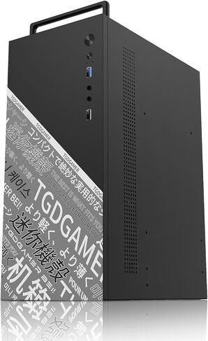حافظة كمبيوتر Micro ATX مع مروحة حافظة كمبيوتر 1 × 80 مم، تدعم MATX، Mini-ITX، حافظة Micro ATX نحيفة بمقبض/ USB3.0x1، USB2.0X1، منفذ I/O، أسود in Kuwait