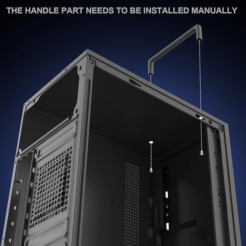 حافظة كمبيوتر Micro ATX مع مروحة حافظة كمبيوتر 1 × 80 مم، تدعم MATX، Mini-ITX، حافظة Micro ATX نحيفة بمقبض/ USB3.0x1، USB2.0X1، منفذ I/O، أسود in Kuwait
