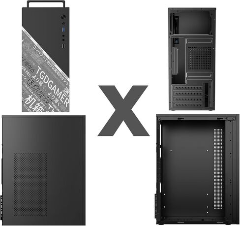 حافظة كمبيوتر Micro ATX مع مروحة حافظة كمبيوتر 1 × 80 مم، تدعم MATX، Mini-ITX، حافظة Micro ATX نحيفة بمقبض/ USB3.0x1، USB2.0X1، منفذ I/O، أسود in Kuwait