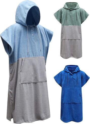 MissShorthair Surf Poncho Men&Women Towel Poncho Swim Parka Beach Changing Robe with Pocket Surfing Outdoor Sports Towel Robe in Saudi Arabia
