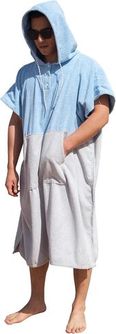 MissShorthair Surf Poncho Men&Women Towel Poncho Swim Parka Beach Changing Robe with Pocket Surfing Outdoor Sports Towel Robe in Saudi Arabia