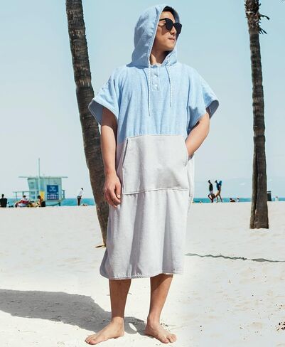 MissShorthair Surf Poncho Men&Women Towel Poncho Swim Parka Beach Changing Robe with Pocket Surfing Outdoor Sports Towel Robe in Saudi Arabia