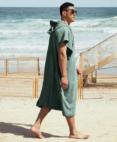 MissShorthair Surf Poncho Men&Women Towel Poncho Swim Parka Beach Changing Robe with Pocket Surfing Outdoor Sports Towel Robe in Saudi Arabia