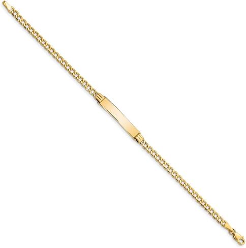 سوار Jewels By Lux قابل للنقش حسب الطلب من الذهب الأصفر عيار 10 قيراط ومزود برابط تعريف للرجال والنساء بطول 8 بوصات وعرض 5.22 ملم مع مشبك مخلب جراد البحر in Saudi Arabia