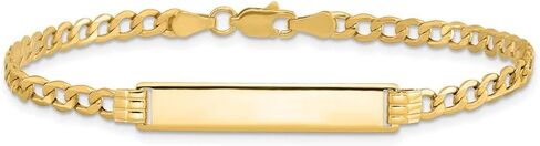 سوار Jewels By Lux قابل للنقش حسب الطلب من الذهب الأصفر عيار 10 قيراط ومزود برابط تعريف للرجال والنساء بطول 8 بوصات وعرض 5.22 ملم مع مشبك مخلب جراد البحر in Saudi Arabia