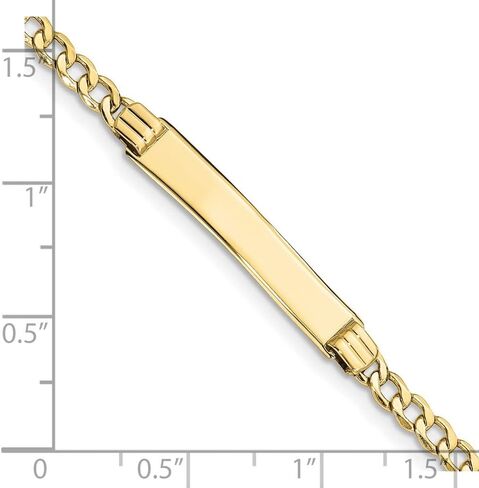 سوار Jewels By Lux قابل للنقش حسب الطلب من الذهب الأصفر عيار 10 قيراط ومزود برابط تعريف للرجال والنساء بطول 8 بوصات وعرض 5.22 ملم مع مشبك مخلب جراد البحر in Saudi Arabia