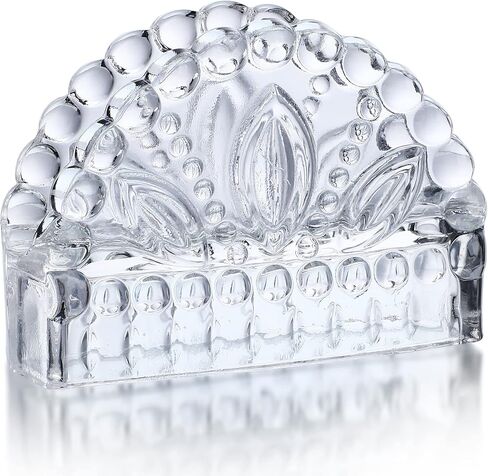 5.1 ''حامل مناديل الزجاج محفورة تصميم واضح موزع مناديل المائدة الديكور لمتجر القهوة مطعم بار غرفة المعيشة المطبخ in Kuwait