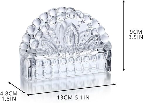 5.1 ''حامل مناديل الزجاج محفورة تصميم واضح موزع مناديل المائدة الديكور لمتجر القهوة مطعم بار غرفة المعيشة المطبخ in Kuwait