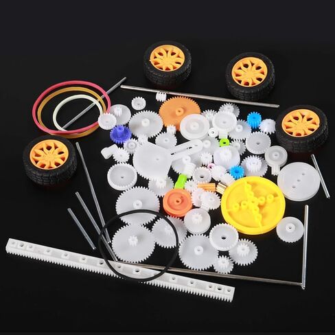 50 Pcs Plastic Gear Kit Spindle Worm Single Gears Set Shaft for Toy Motor Aircraft Car Robot DIY Kits 2MM/2.3MM/3MM/3.17MM/4MM in Kuwait
