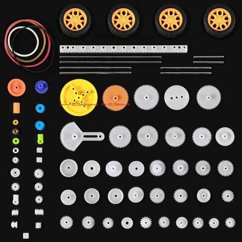 50 Pcs Plastic Gear Kit Spindle Worm Single Gears Set Shaft for Toy Motor Aircraft Car Robot DIY Kits 2MM/2.3MM/3MM/3.17MM/4MM in Kuwait