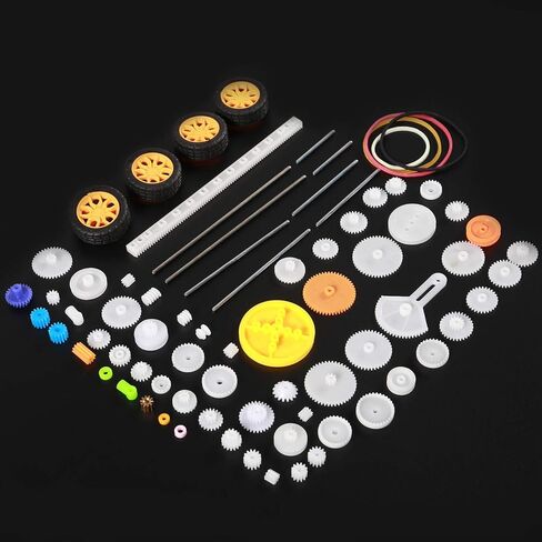 50 Pcs Plastic Gear Kit Spindle Worm Single Gears Set Shaft for Toy Motor Aircraft Car Robot DIY Kits 2MM/2.3MM/3MM/3.17MM/4MM in Kuwait