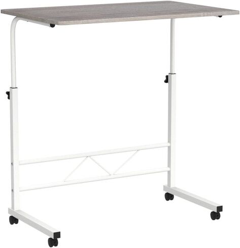 longdafei Laptop Table Desk Adjustable Height Sofa Bed Side Rolling Desk, Mobile Laptop Cart Portable Tray Table for Home Office, Desktop 23.62 x 15.74 inch Computer Workstation Table with Wheels in Saudi Arabia