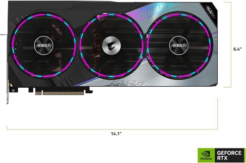 بطاقة رسومات GIGABYTE GV-N4090AORUS M-24GD AORUS GeForce RTX 4090 Master 24G، 3X مراوح WINDFORCE، 24 جيجابايت 384 بت GDDR6X، بطاقة فيديو in Kuwait