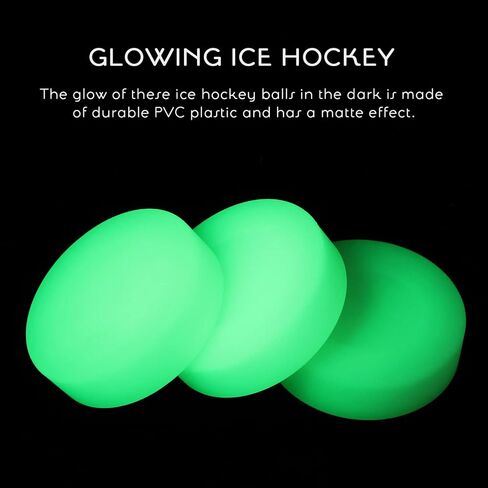 BESPORTBLE Glow Hockey Puck, Practice Hockey Roller Hockey Indoor and Outdoor Hockey Game Sports Accessories 3Pcs (72mm) in Saudi Arabia
