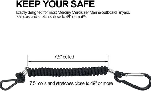 8M0092850 قارب قتل التبديل الحبل ل ميركوري البحرية مفتاح إيقاف الطوارئ حبل السلامة الحبل استبدال 15920T54 15920A54 in Kuwait