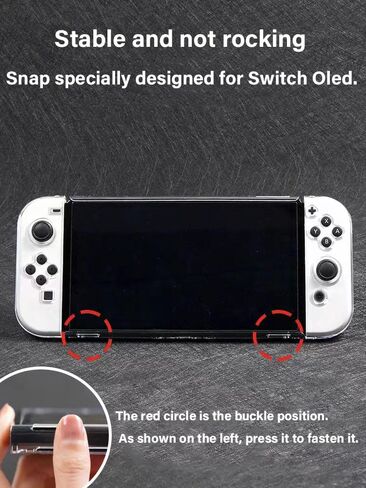 حافظة شفافة قابلة للإرساء من تريكاري لجهاز نينتندو سويتش OLED 2021، غطاء لجهاز نينتندو سويتش OLED فليك كريستال شل حامي شفاف بدون إصدار مسند in Kuwait