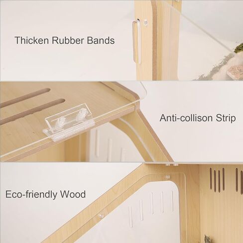 Wooden Hamster Decor Kit, 3-Chamber Wood Hamster House Maze Hideout Habitats with Climbing Ladder and Beauty Pinwheel House for Small Pets, Syrian Hamster Mice Gerbils Mouse, Lemmings (Small Size) in Saudi Arabia