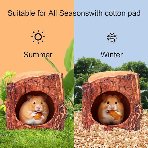 Wooden Hamster Decor Kit, 3-Chamber Wood Hamster House Maze Hideout Habitats with Climbing Ladder and Beauty Pinwheel House for Small Pets, Syrian Hamster Mice Gerbils Mouse, Lemmings (Small Size) in Saudi Arabia