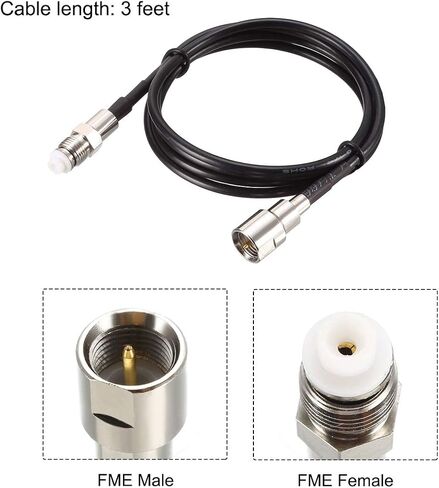 uxcell FME Male to FME Female Antenna Extension Cable RG174 RF Coaxial Cable 2 ft in Saudi Arabia