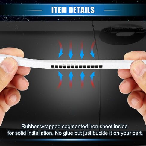 Car Door Edge Guard, 32.8ft U Shape Rubber Edge Trim Seal Strip Protector Universal for Car Truck ATV Boat Multifunctional No Glue PVC Iron Black in Saudi Arabia