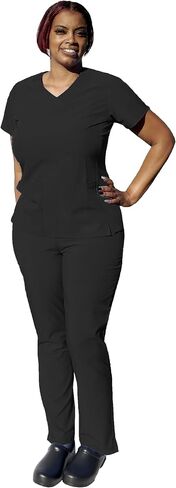 YOGAFLEX - TALL & PETITE. Soft & Stretchy Scrub Set for Women. 2-Pocket Top and 5 Pocket Pants. Modern Fit. in Saudi Arabia