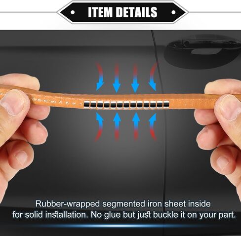 Car Door Edge Guard, 32.8ft U Shape Rubber Edge Trim Seal Strip Protector Universal for Car Truck ATV Boat Multifunctional No Glue PVC Iron Black in Saudi Arabia