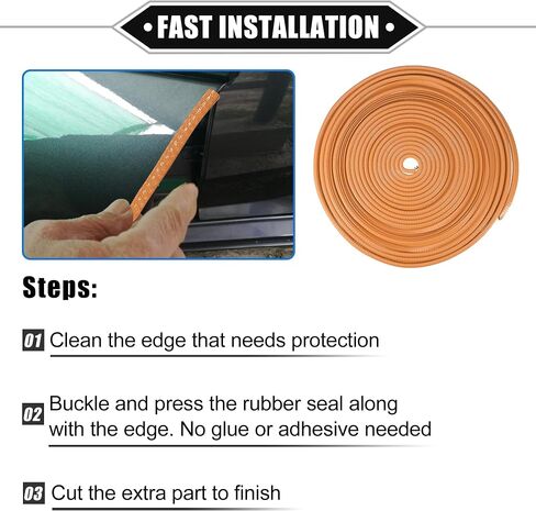 Car Door Edge Guard, 32.8ft U Shape Rubber Edge Trim Seal Strip Protector Universal for Car Truck ATV Boat Multifunctional No Glue PVC Iron Black in Saudi Arabia