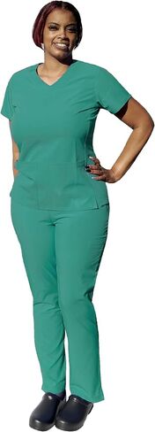 YOGAFLEX - TALL & PETITE. Soft & Stretchy Scrub Set for Women. 2-Pocket Top and 5 Pocket Pants. Modern Fit. in Saudi Arabia